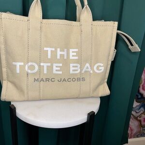 Marc Jacobs Beige Tote with White Lettering
